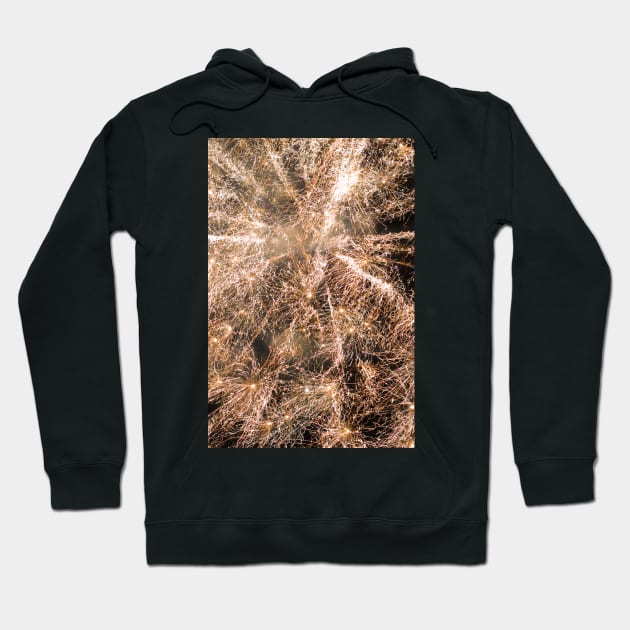 Sparkly gold fireworks Abstract Hoodie by PLdesign